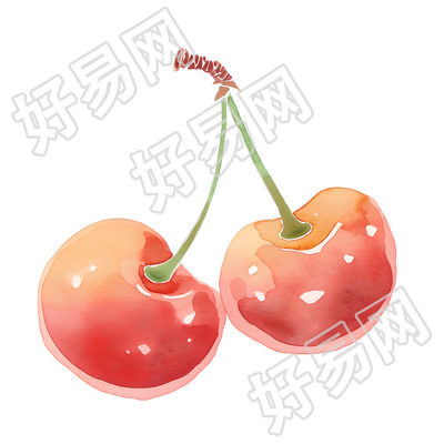 两颗樱桃PNG素材