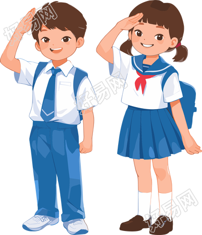 少先队敬礼插画PNG素材