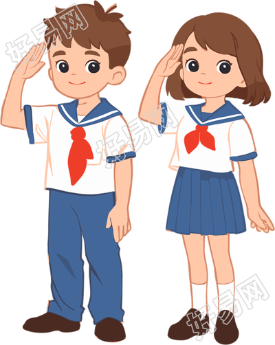 少先队敬礼插画设计元素