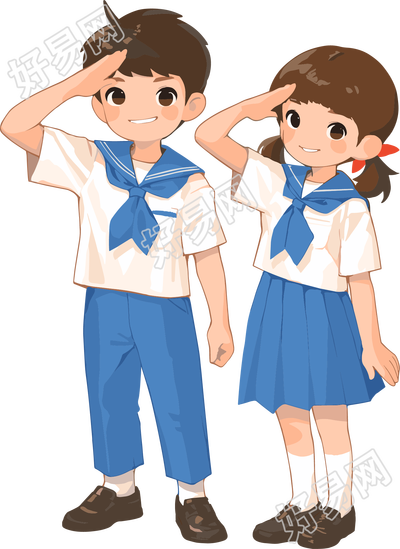 少先队敬礼插图
