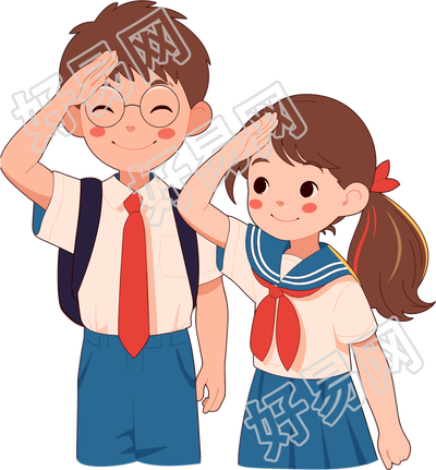 少先队敬礼简笔画素材