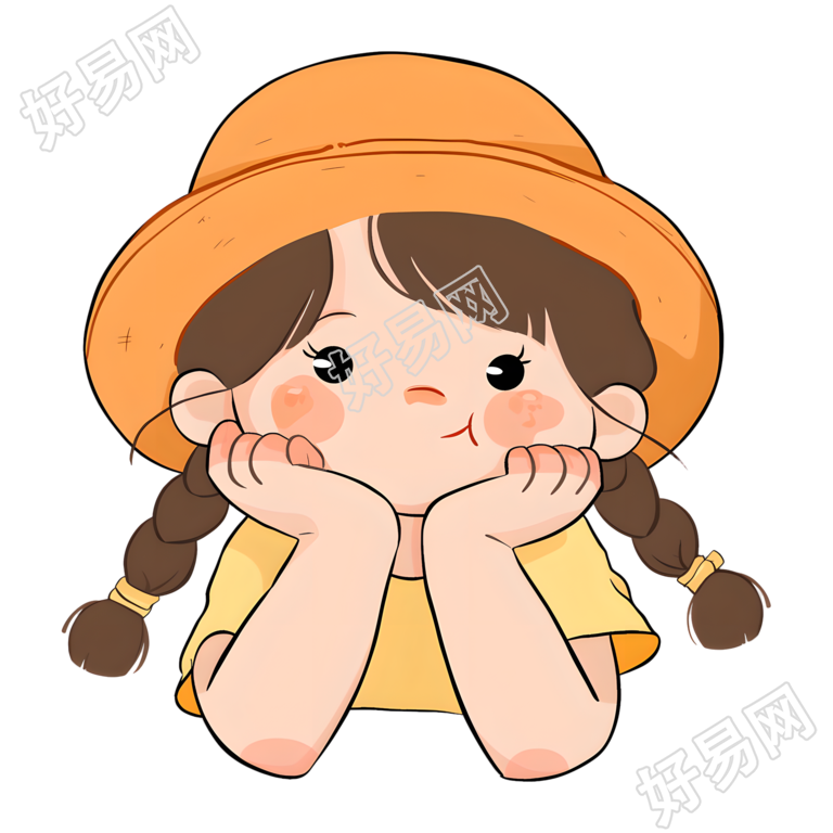 可爱女孩童趣插图