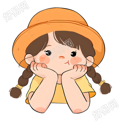 可爱女孩童趣插图