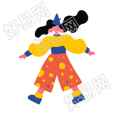 女孩童趣创意插图