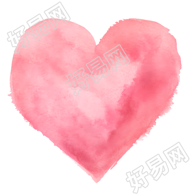 桃心简单彩铅插画