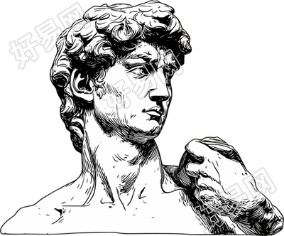 大卫雕像素描元素