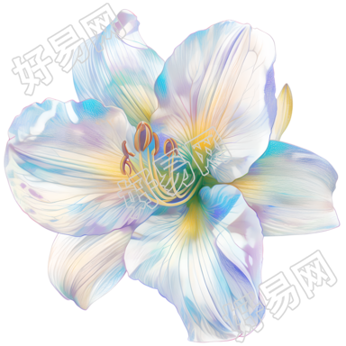 百合花彩铅插图