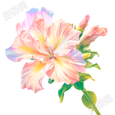 花朵彩铅透明背景素材