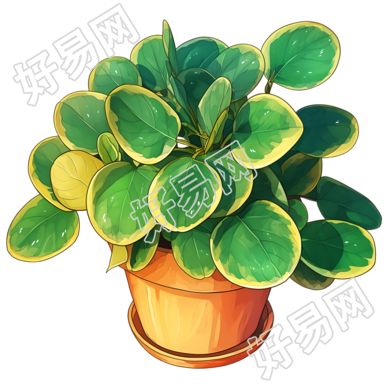 绿植盆栽彩铅插图