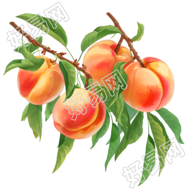 桃子矢量插图