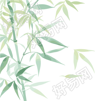 竹叶水彩风素材