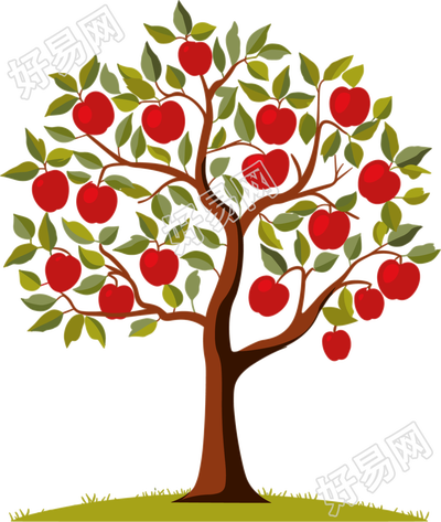 苹果树简笔画素材