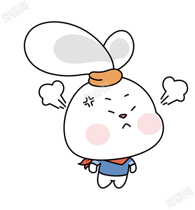 压缩兔生气插画