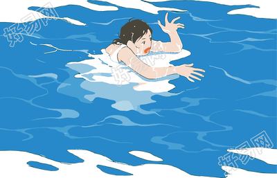 溺水男孩夏季防溺水插画