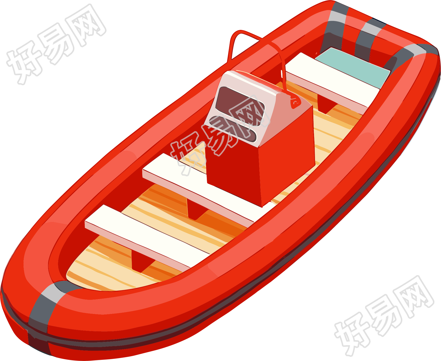 救生艇插画矢量素材