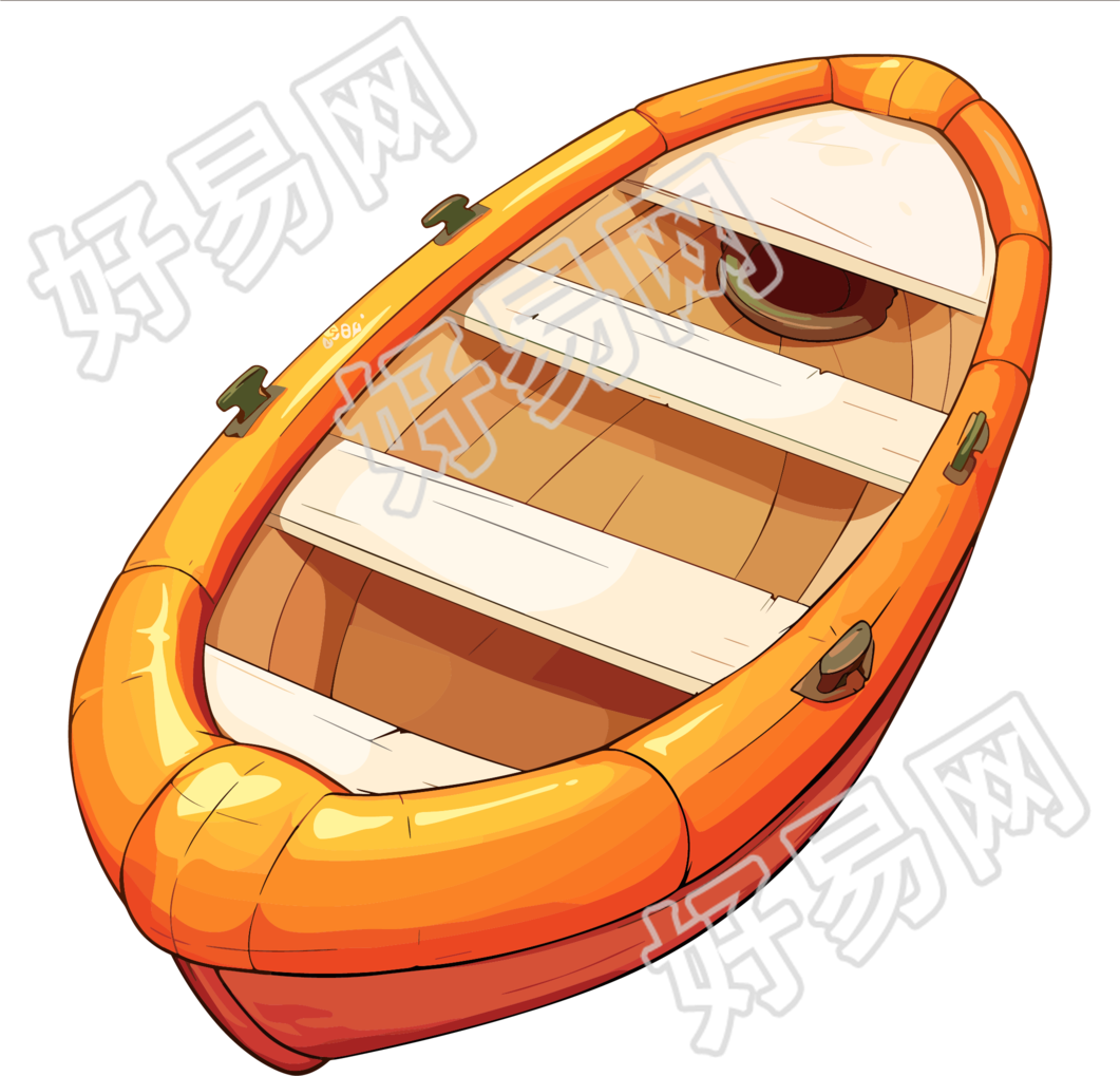 救生艇卡通插图