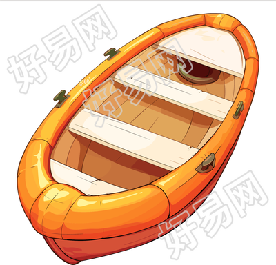 救生艇卡通插图