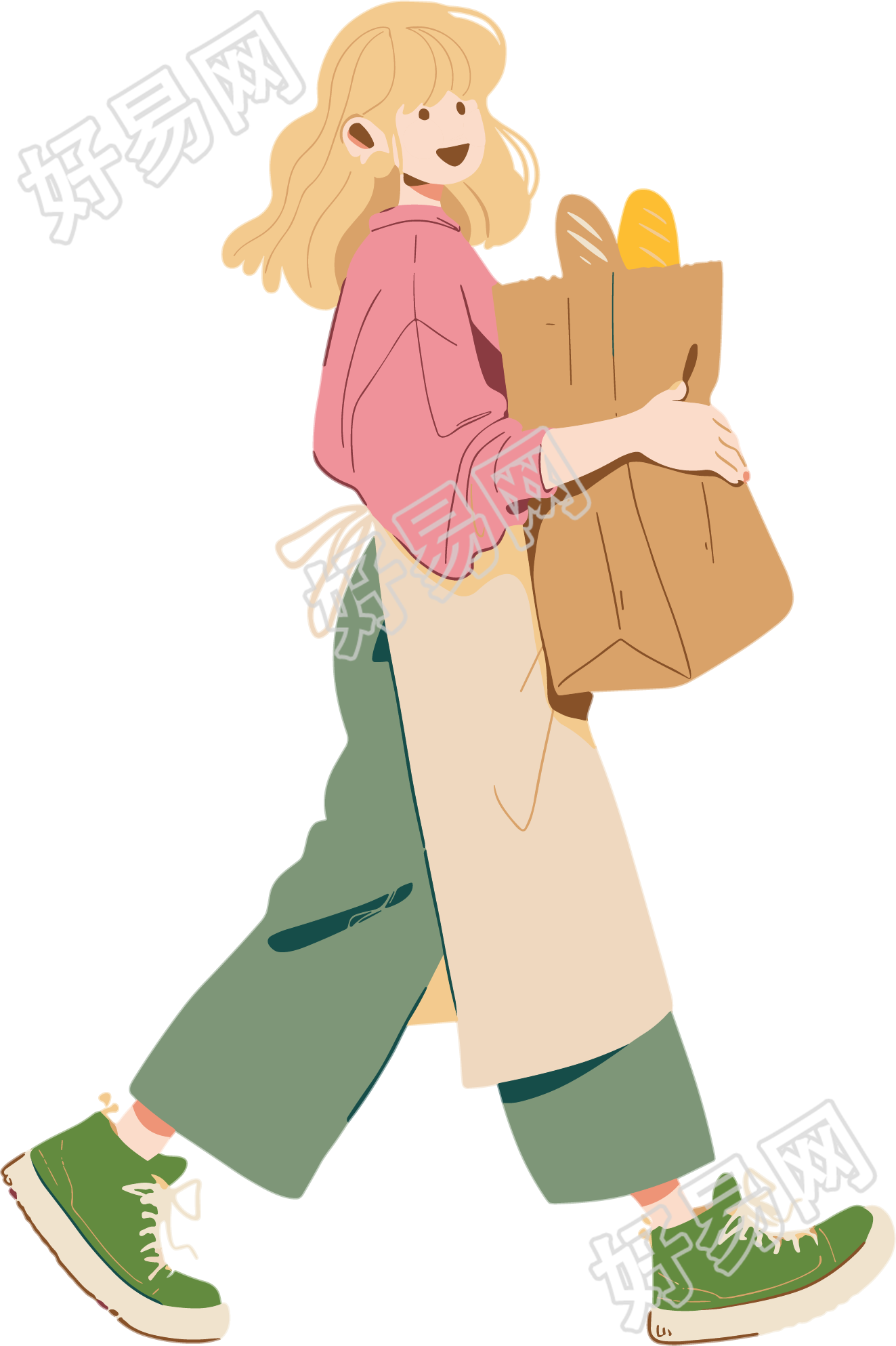 购物女孩小清新插图