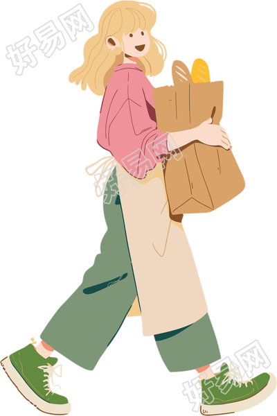 购物女孩小清新插图