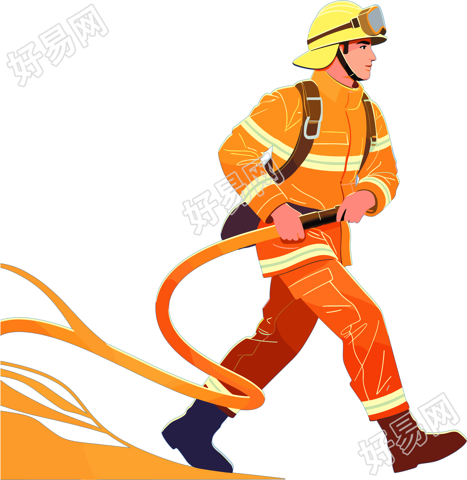消防员插画素材