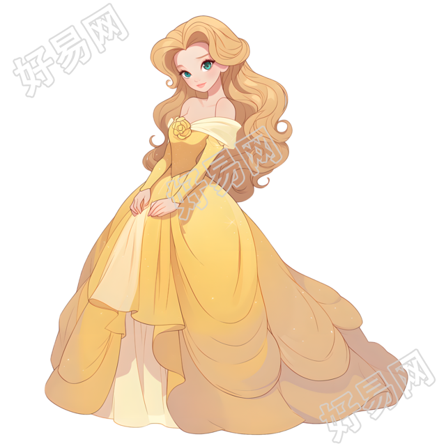 公主金发插画