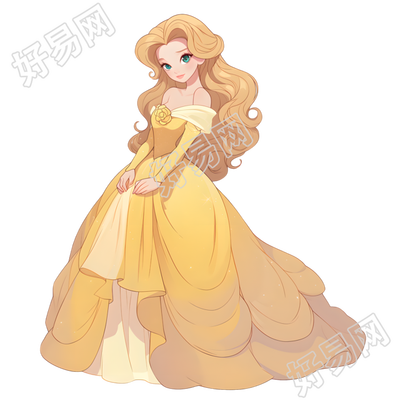 公主金发插画