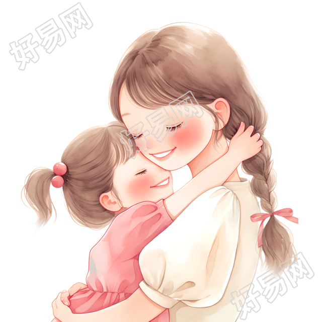 母女简笔画元素
