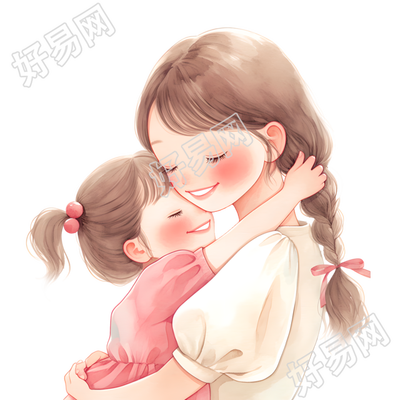 母女简笔画元素
