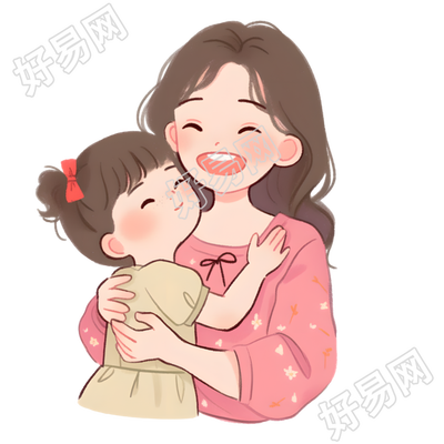母女儿童绘本插图