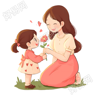 母女高清插画设计