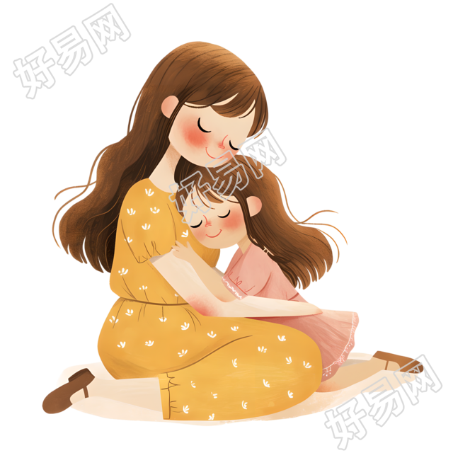 母女拥抱插图