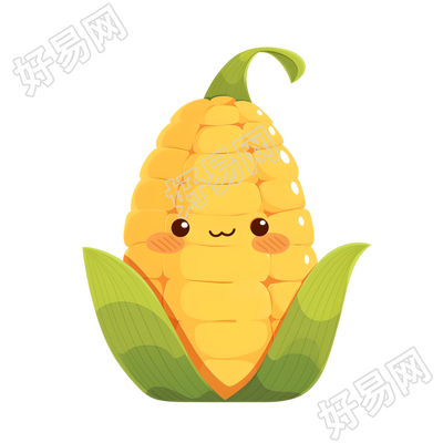 玉米卡通插画设计