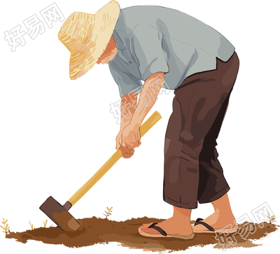 农民锄地素材