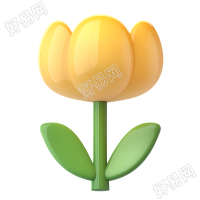 3D黄色小花元素