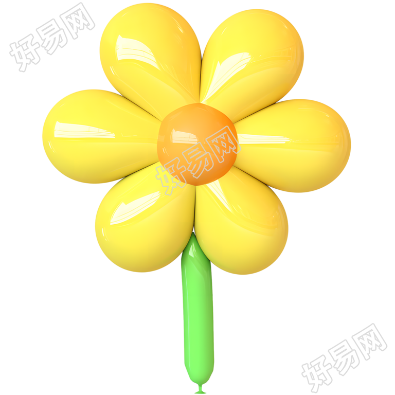 3D黄色小花素材