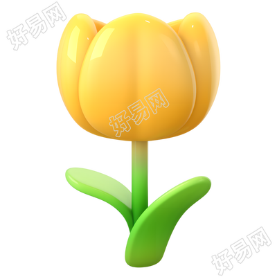 3D黄色小花插图