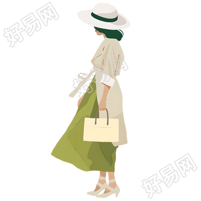 夏日游玩女生海边旅游插图