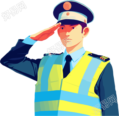 交警向量插图