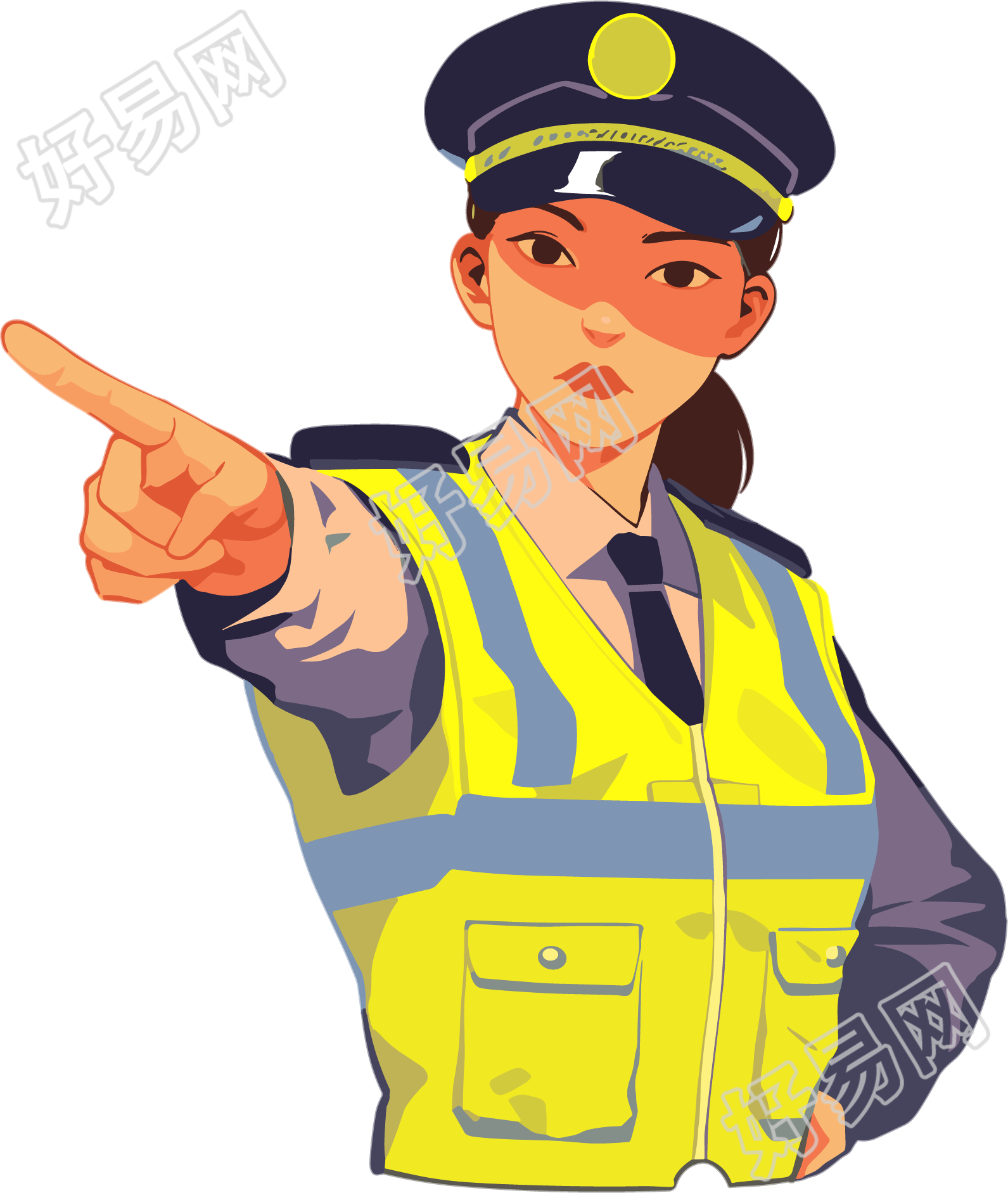 交警女警卡通素材