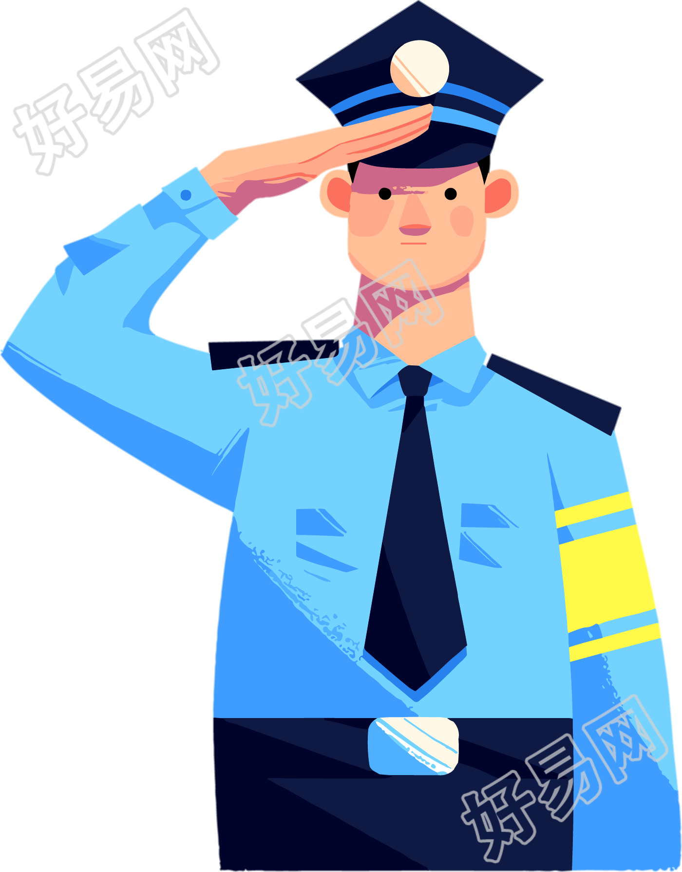 交警插画素材