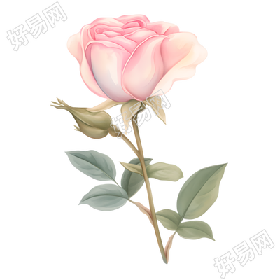 水彩植物玫瑰花插画