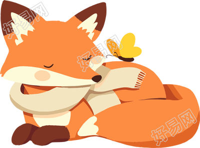 狐狸睡觉矢量插图