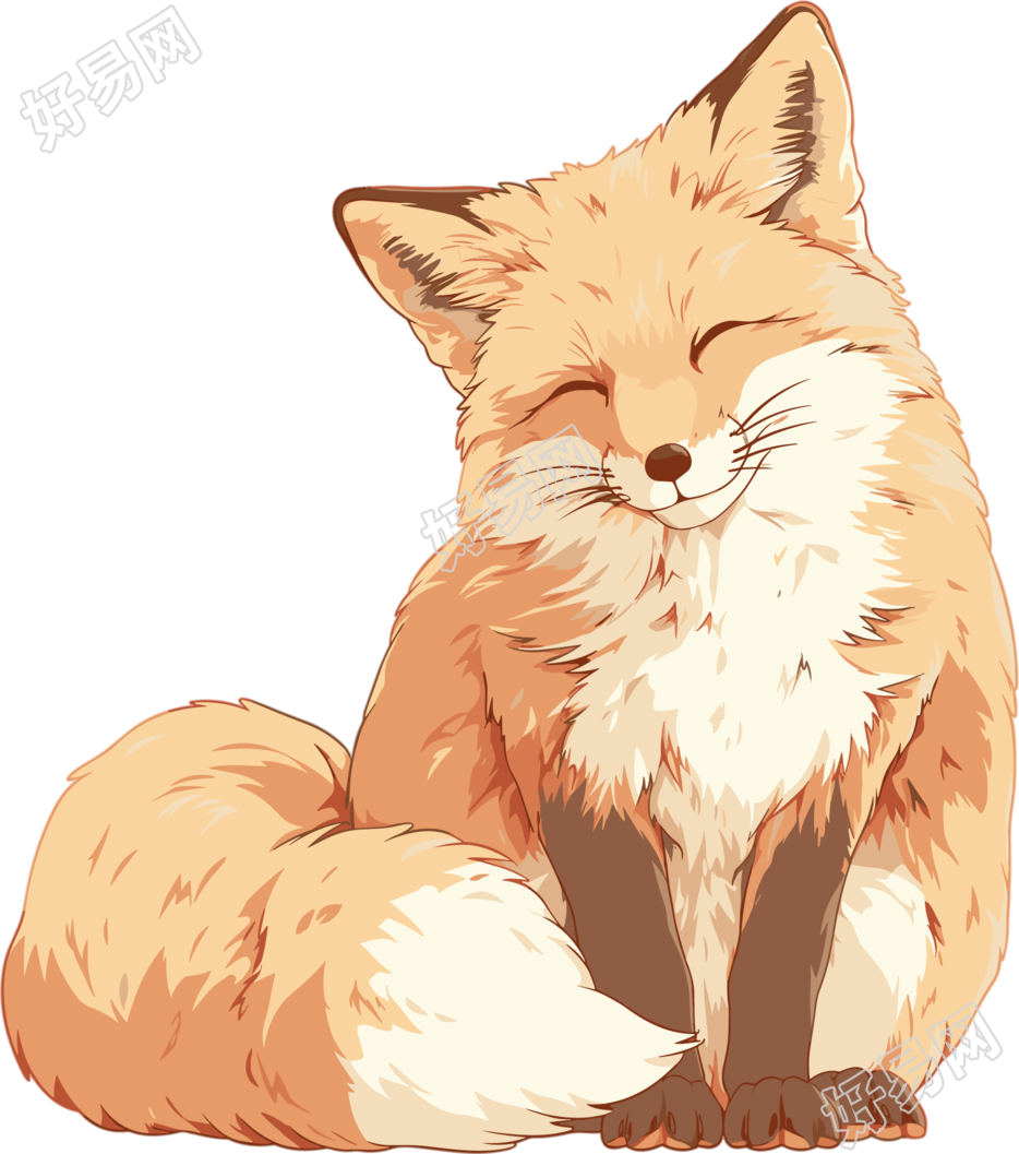 慵懒狐狸插画设计