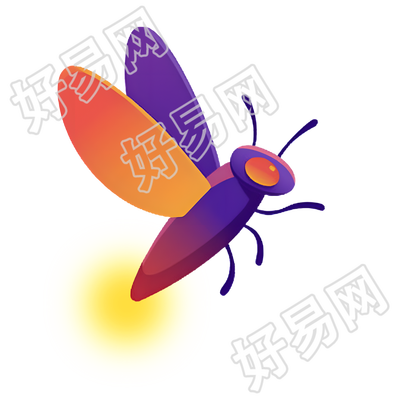 萤火虫扁平图标素材