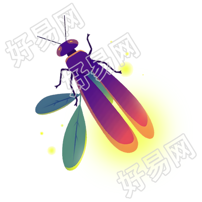 萤火虫矢量插图