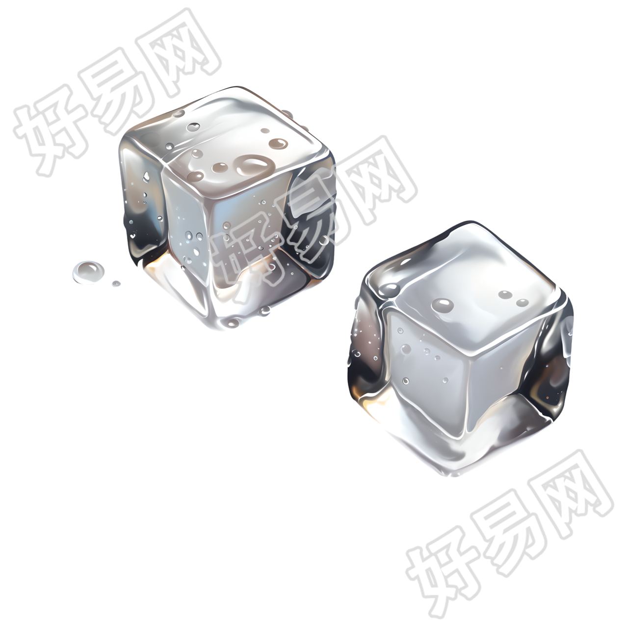 不锈钢冰块创意元素