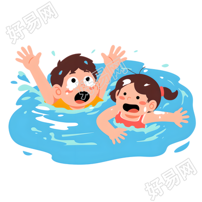 溺水向量插画