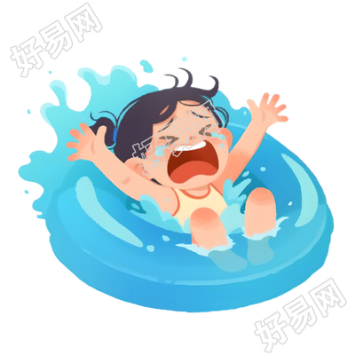 溺水女孩插画