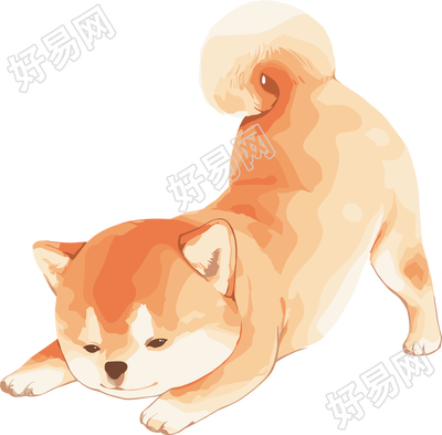 小狗简约插画
