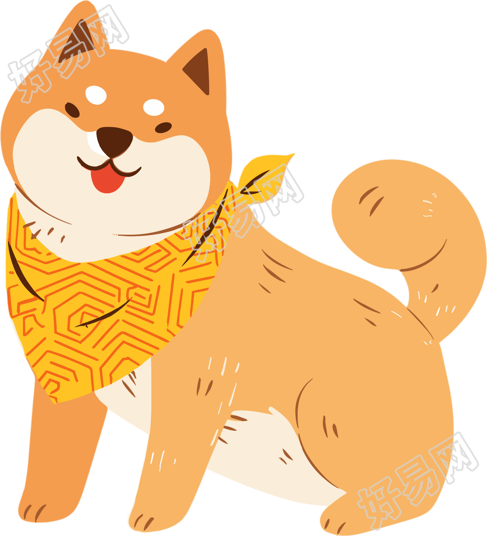 小狗柴犬可爱插图